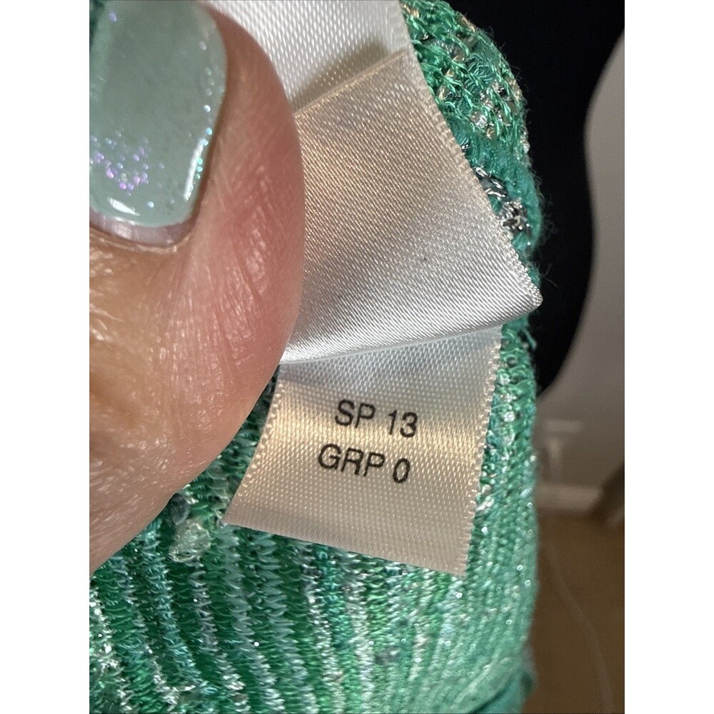 St. John Suit Set Green Tweed Blazer Sz 12 and Skirt Sz 10 Quiet Luxury Dog Show - Picture 16 of 16